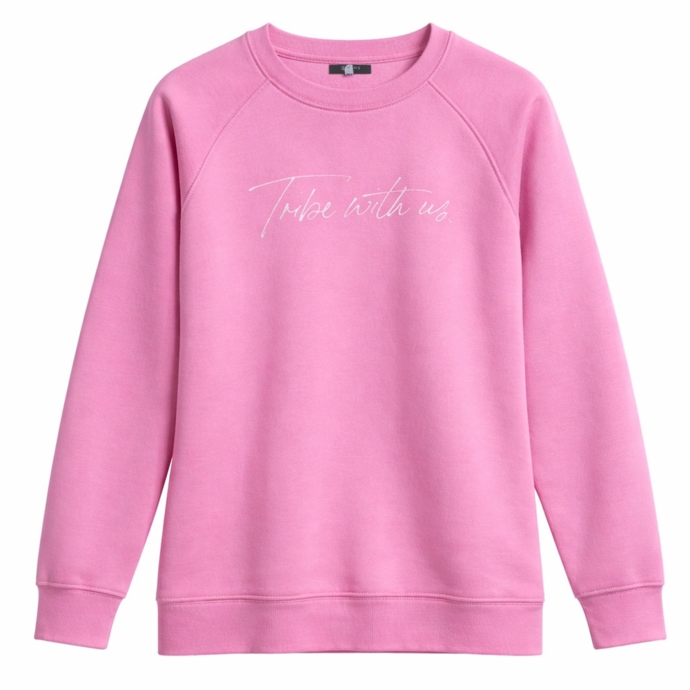 Brunette the Label | Tribe With Us Crewneck Sweater | M/L | Pink